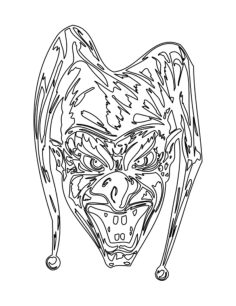Scary Clown Kids Tracing Worksheets, Free Vectors File